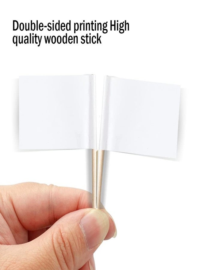 mflagperft Blank Flag Toothpicks Food Labels for Party Buffet Small Mini Toothpick Flags Cocktail Picks Food Signs for Appetizers, Cupcakes, Charcuterie, and Buffet(White) - Image 3